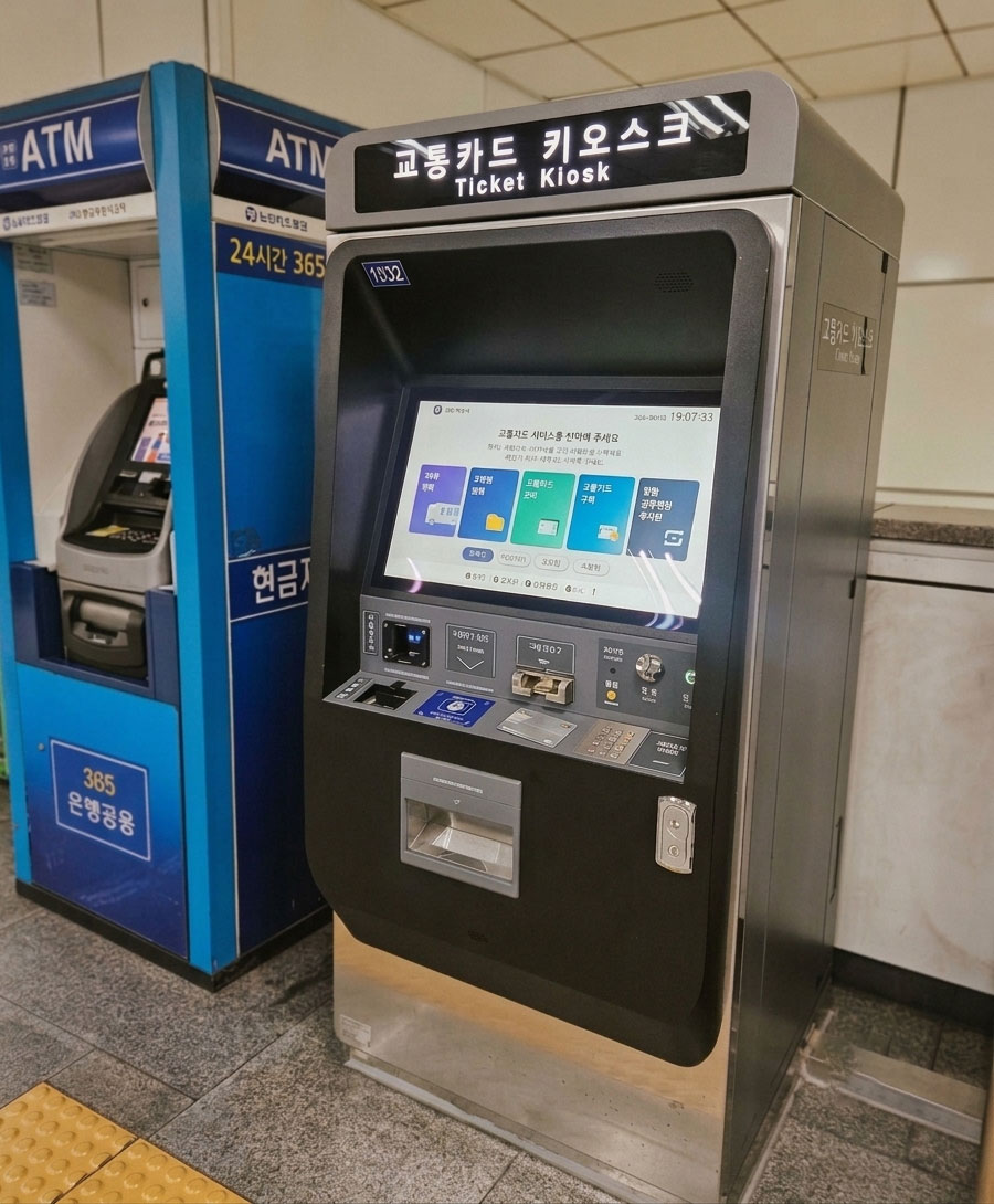 A multilingual Ticket Kiosk used to buy subway tickets in Seoul
